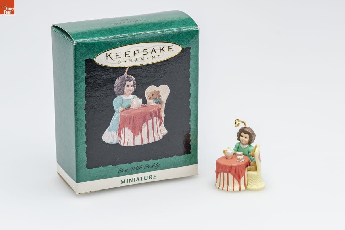 Hallmark "Tea With Teddy" Miniature Christmas Ornament, 1994
