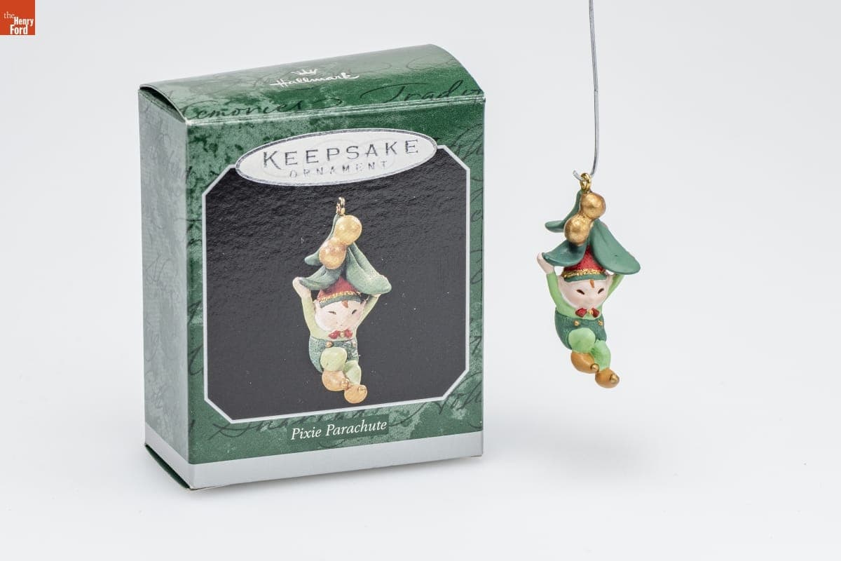Hallmark "Pixie Parachute" Miniature Christmas Ornament, 1998