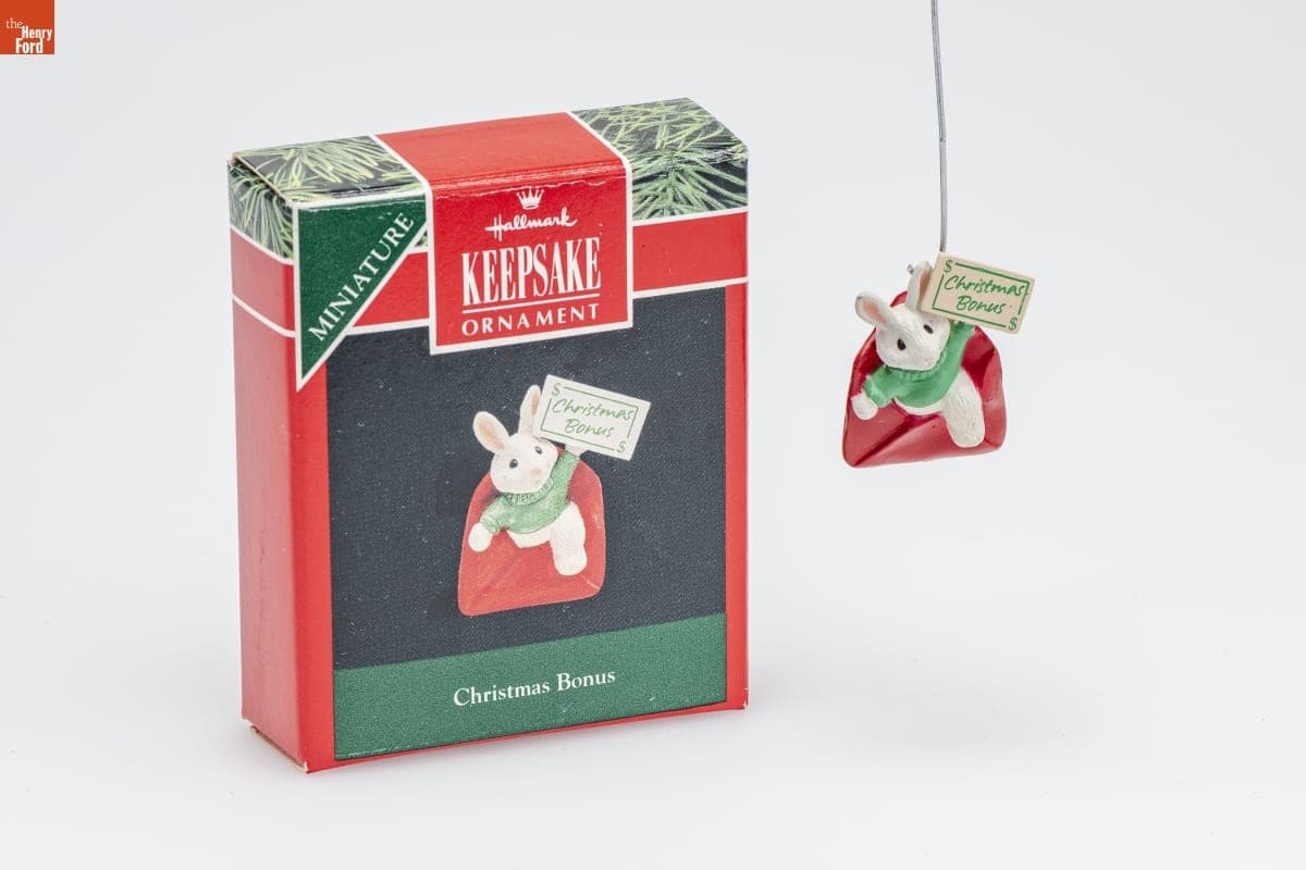 Hallmark "Christmas Bonus" Miniature Christmas Ornament, 1992