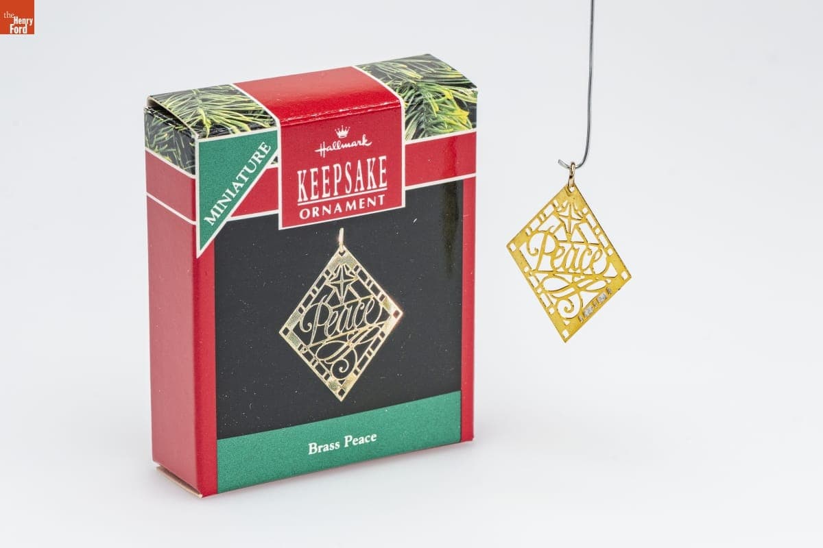 Hallmark "Brass Peace" Miniature Christmas Ornament, 1990