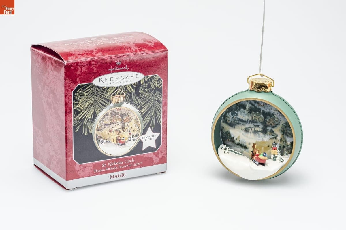 Hallmark "Thomas Kinkade, Painter of Light: St. Nicholas Circle" Christmas Ornament, 1998