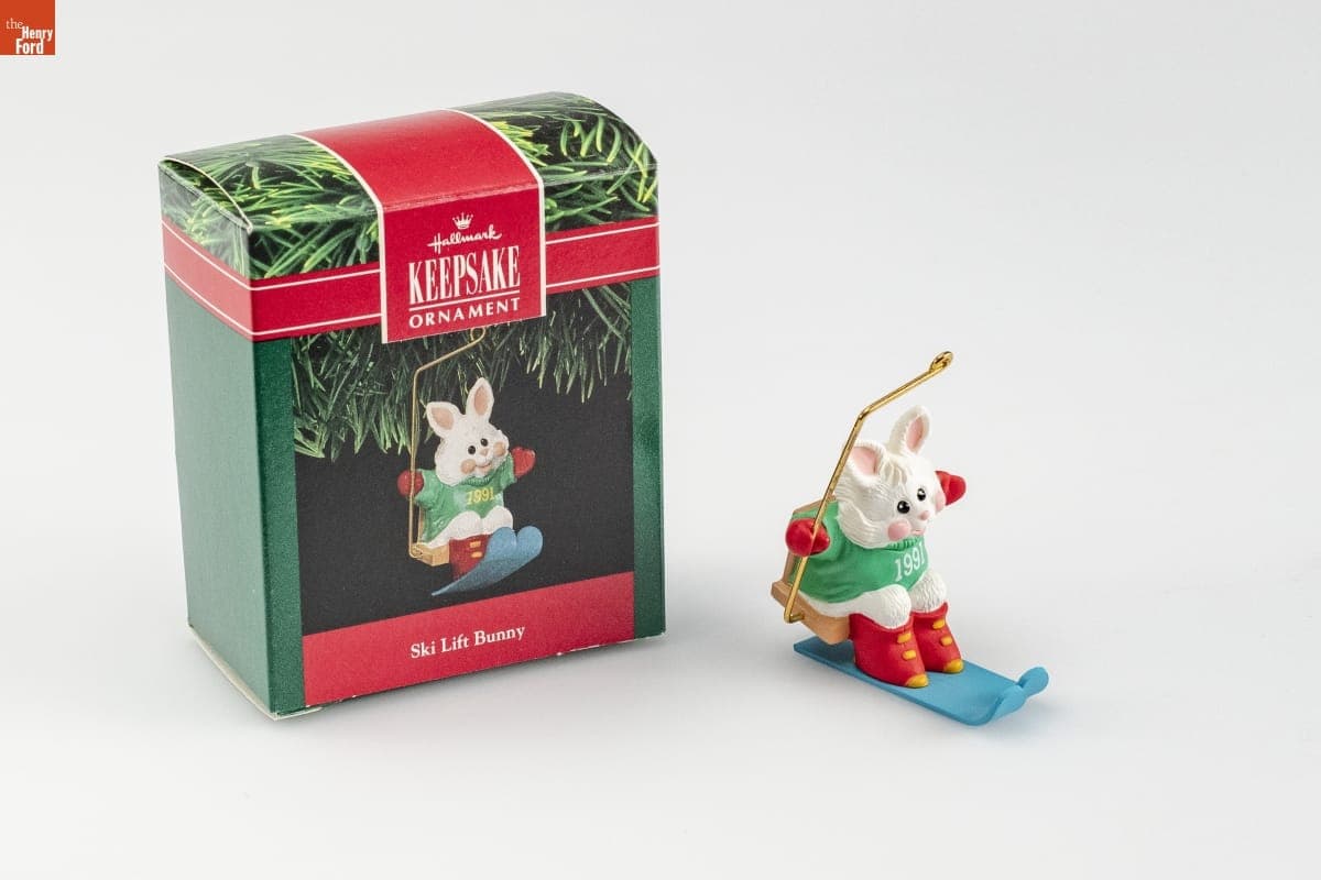 Hallmark "Ski Lift Bunny" Christmas Ornament, 1991