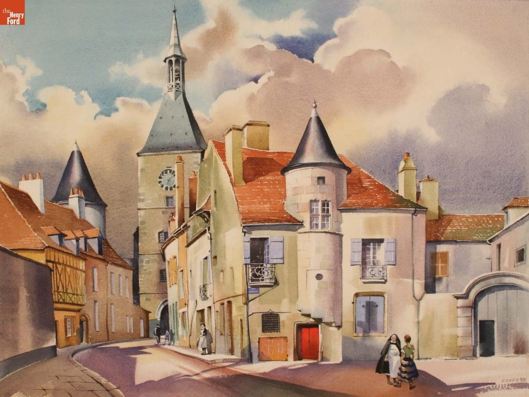 French Village Scene, 1959