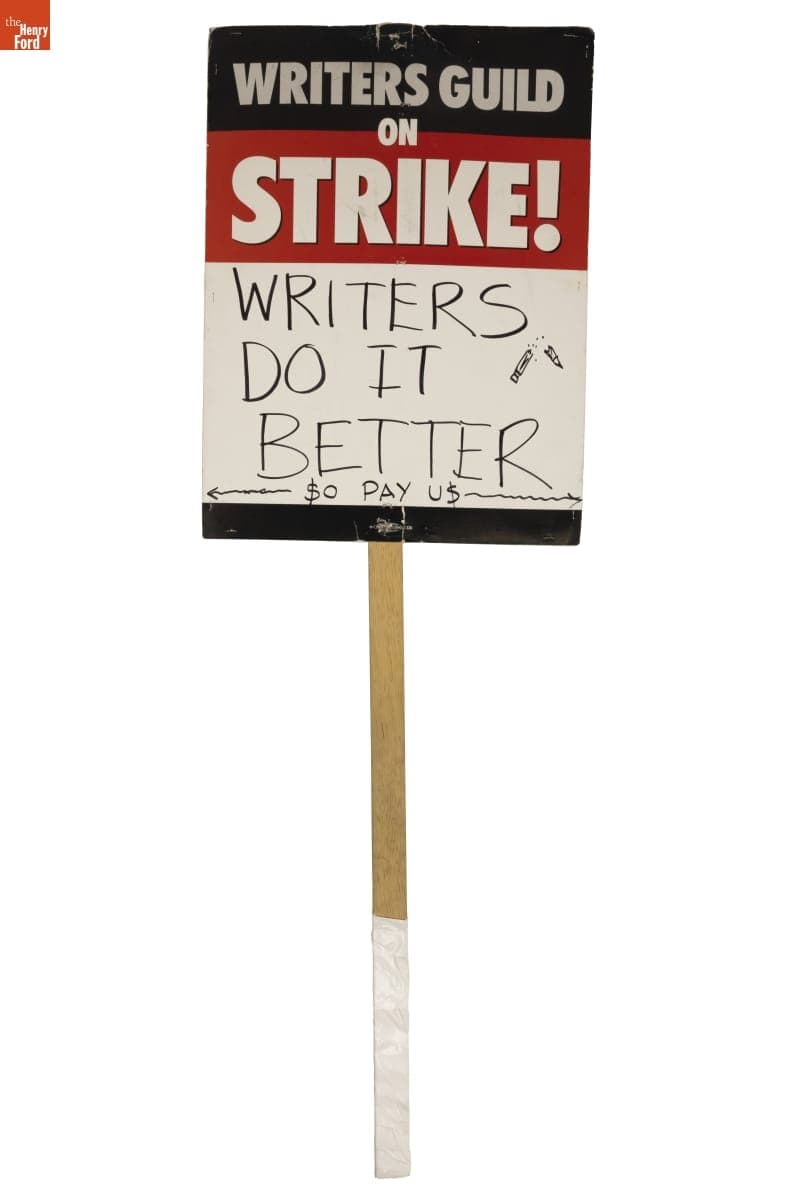 "Writers Guild of America On Strike" Sign, 2023