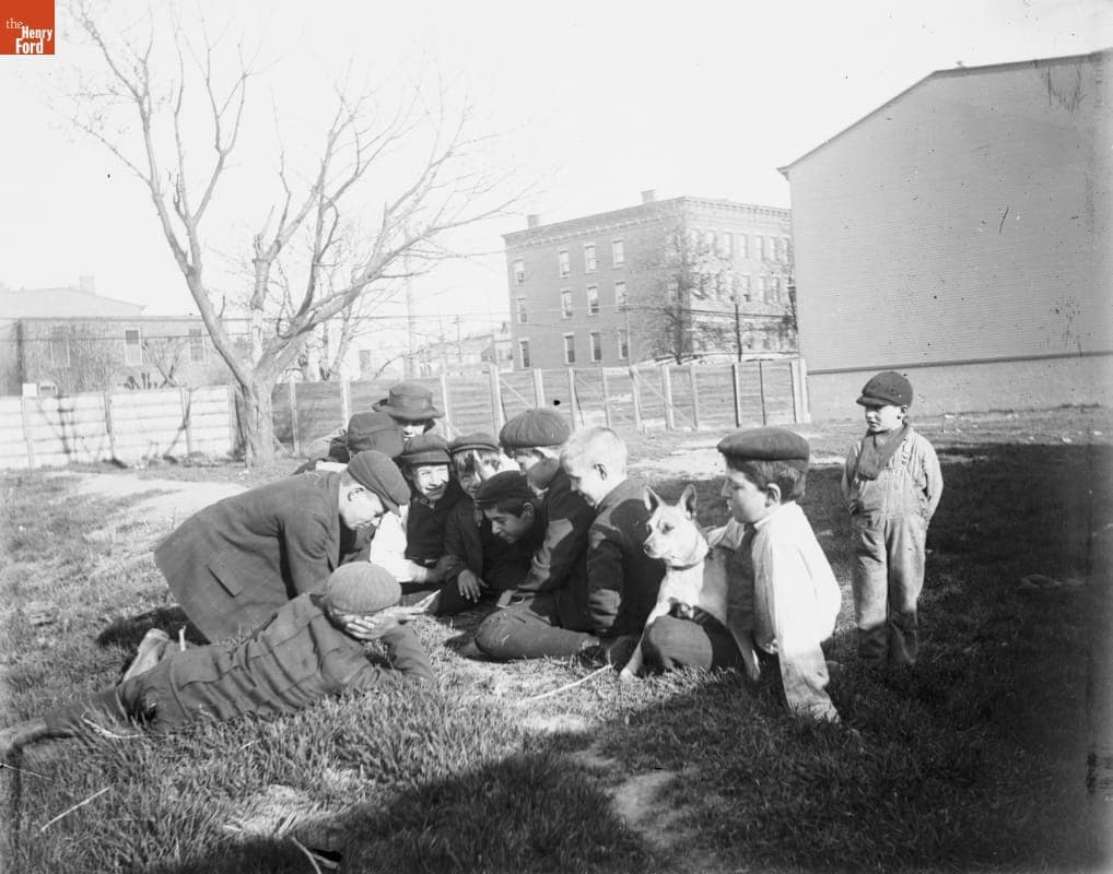 Children Playing Mumblety-peg in Lot, circa 1900