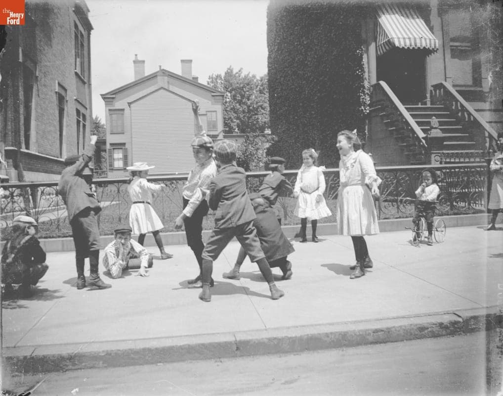 Children Playing Prisoners Base Game, circa 1900