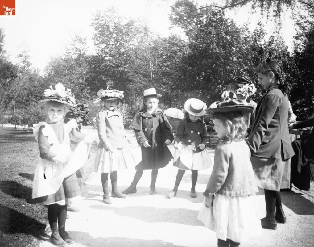 Girls Playing a Game, "This is the Way We Iron Our Clothes," 1890-1915