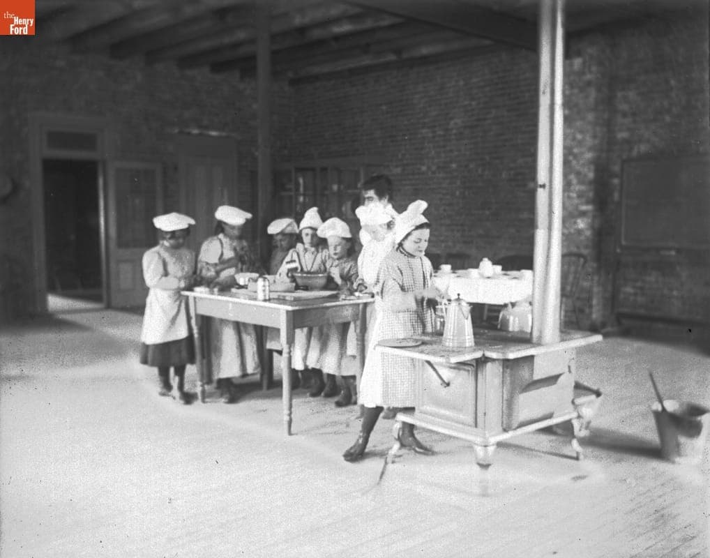 Industrial School, Girls Learning to Cook, 1890-1915