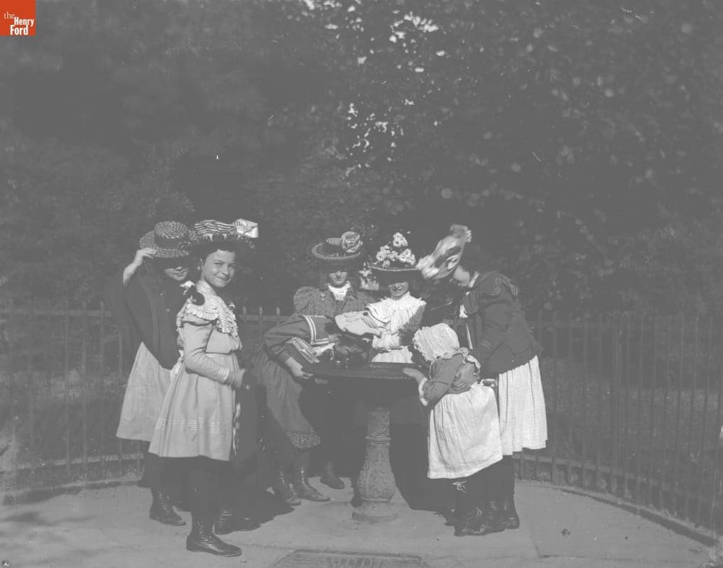 Children at Drinking Fountain in Prospect Park, Brooklyn, New York, 1890-1915