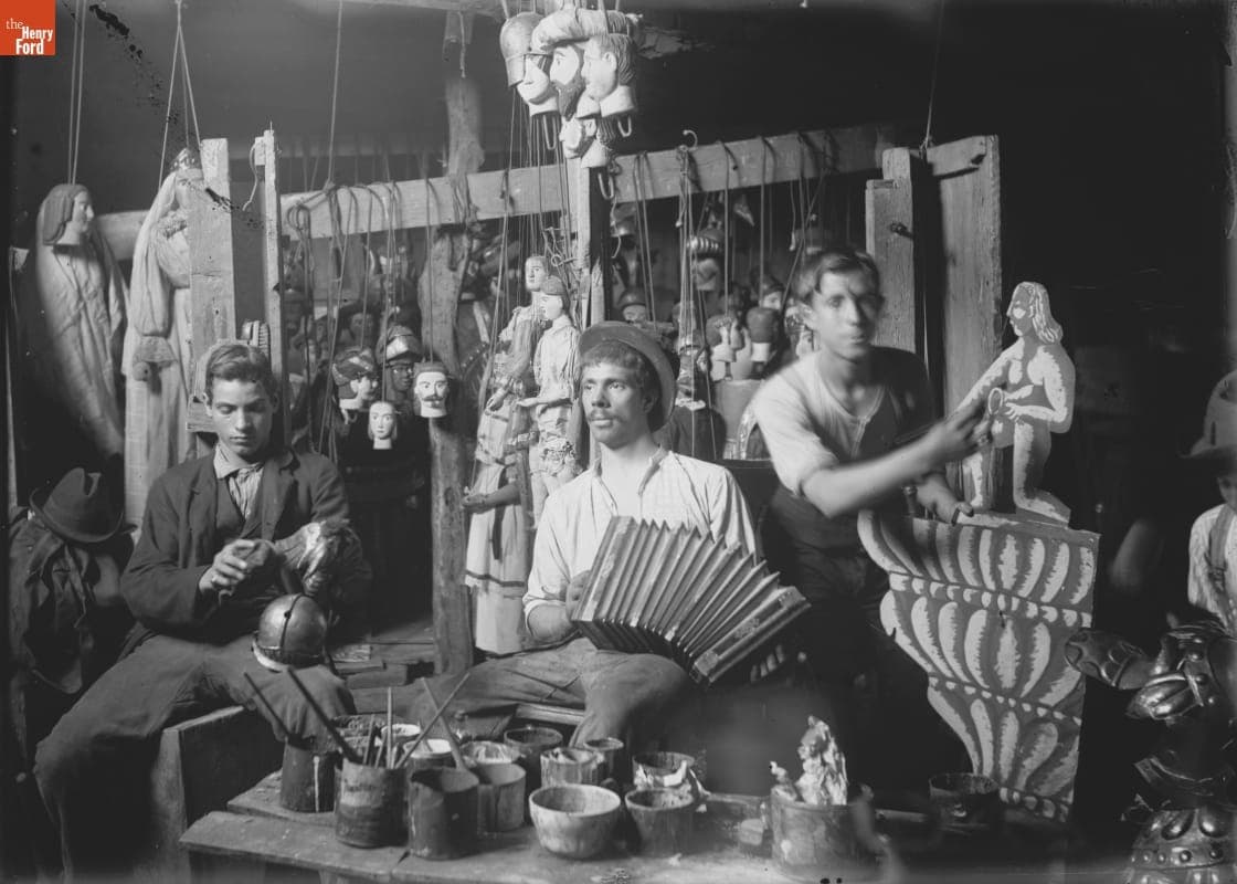 Italian Theatre, Making Marionettes, circa 1900
