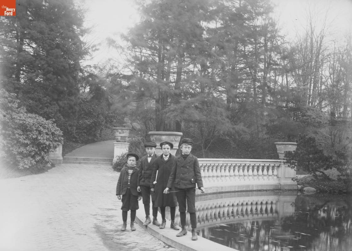 Winter at Prospect Park, Boys by Pond, 1890-1915