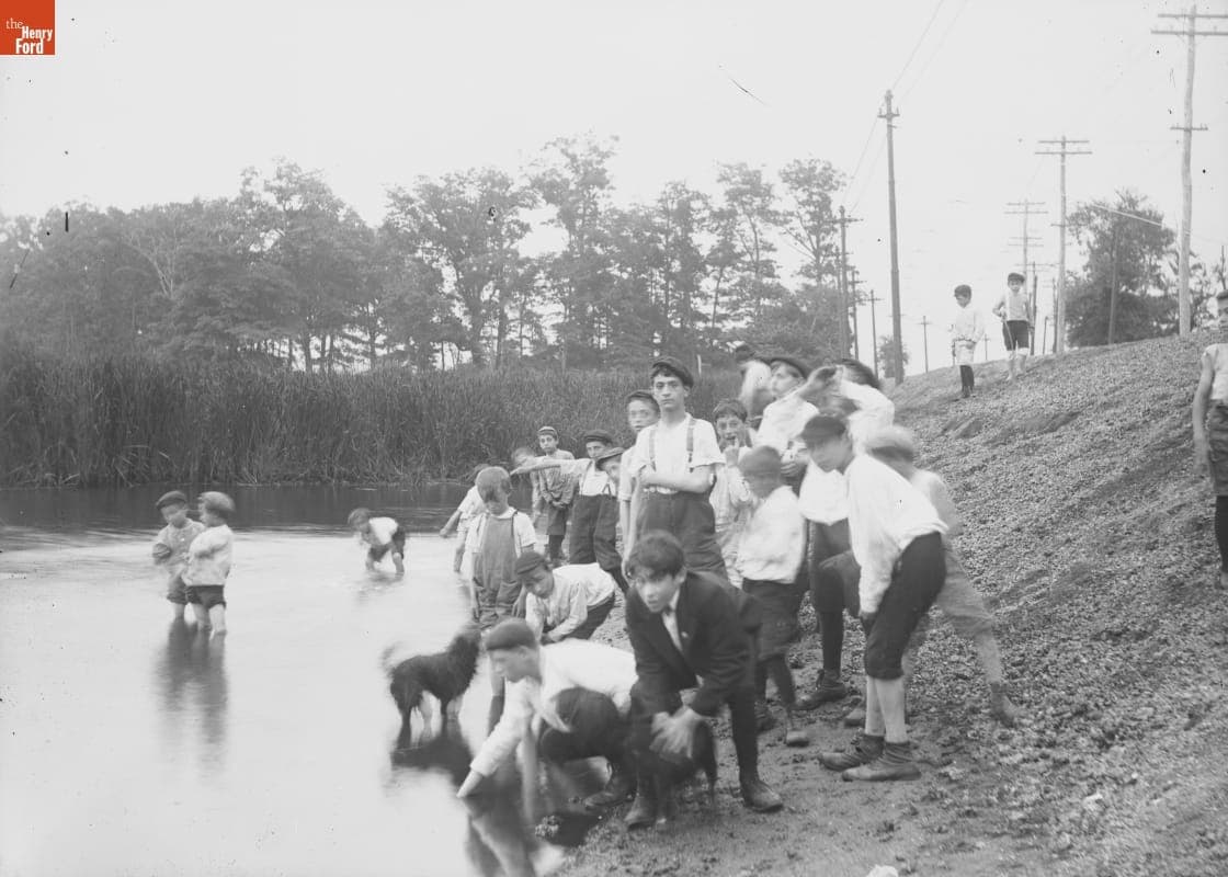 Boys, Side of Pond, 1890-1915