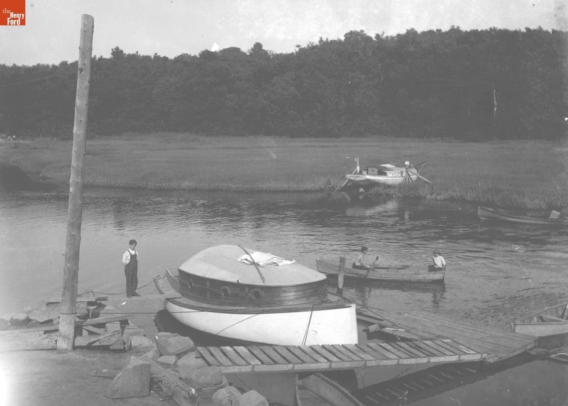 Inlet with Boats and People, 1890-1915