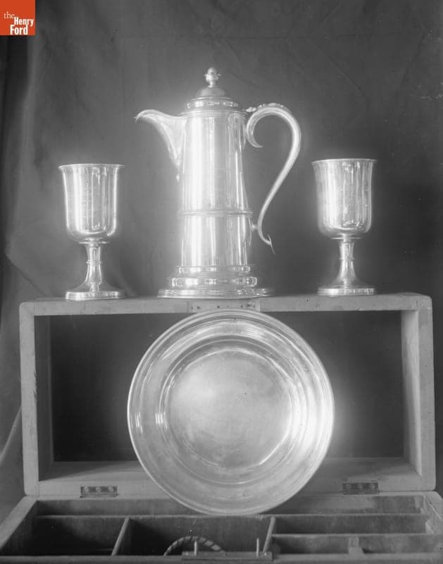 Communion Silver & Pewter Alms Plate, 1890-1915