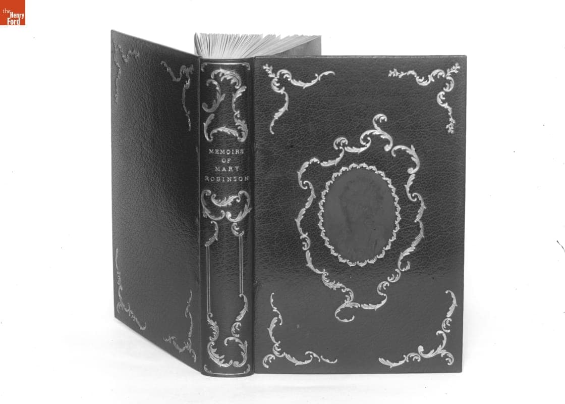 Pyrographic Bookcover, "Memories of Mary Robinson," 1890-1915