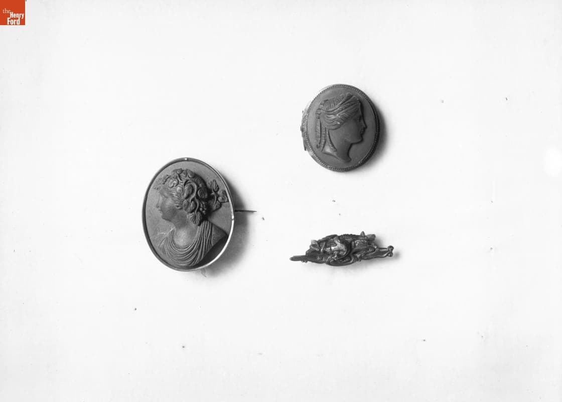 Breast Pins, Lava Medallions, Etc., Collection of A. Brown, 1890-1915