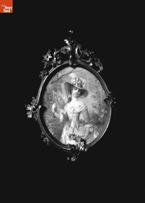 Miniature Painting of Young Woman with Fan, 1890-1915