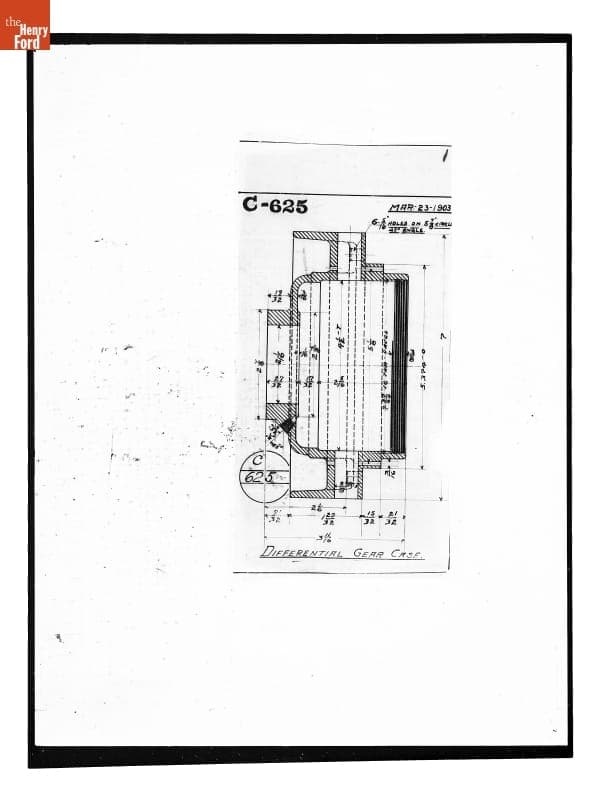 Drawing, "Differential Gear Case," Ford Model C, March 23, 1903