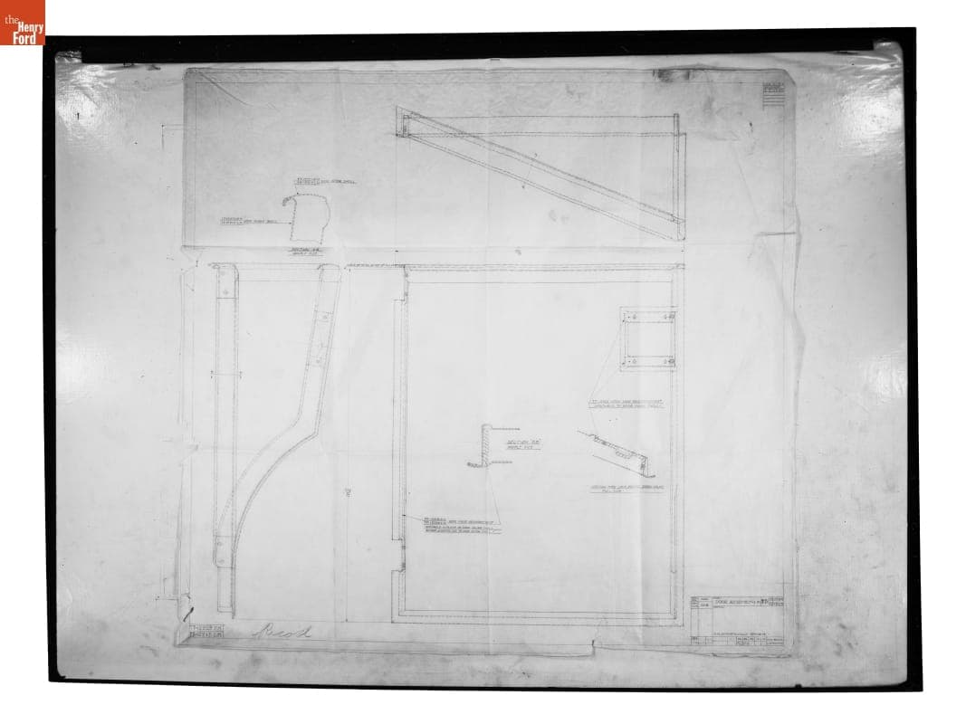 Drawing, "Door Assembly - L.H.," Ford Model T Truck, February 2, 1923