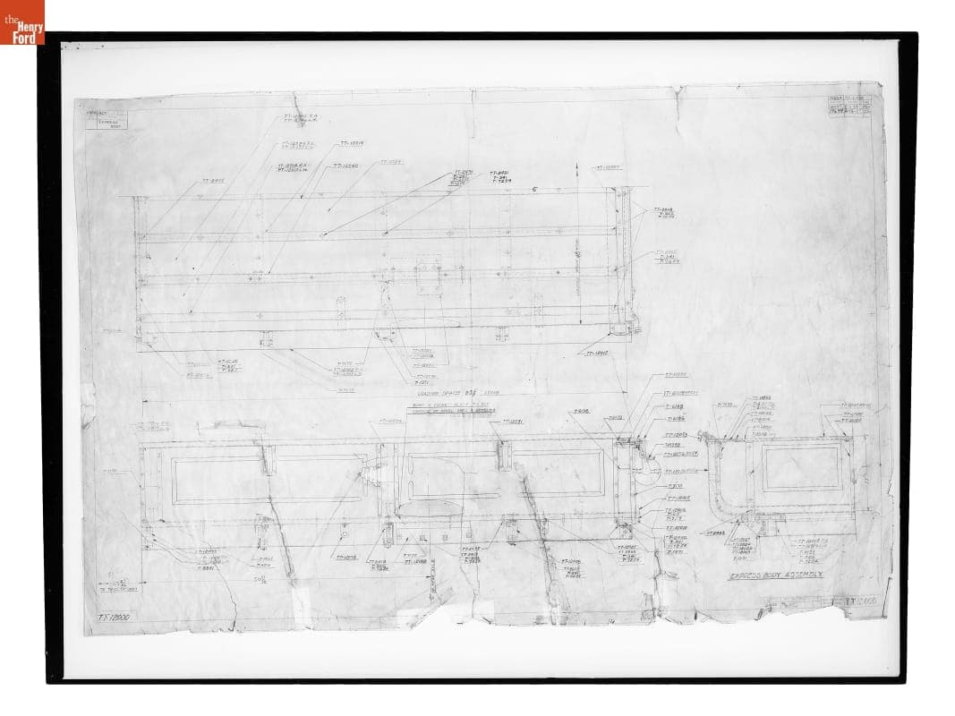 Drawing, "Express Body Assembly," Ford Model TT Truck, February 16, 1927