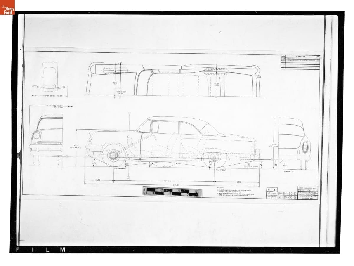 Drawing, Mercury Monterey Coupe/Custom 2-Door Hardtop, February 8, 1955