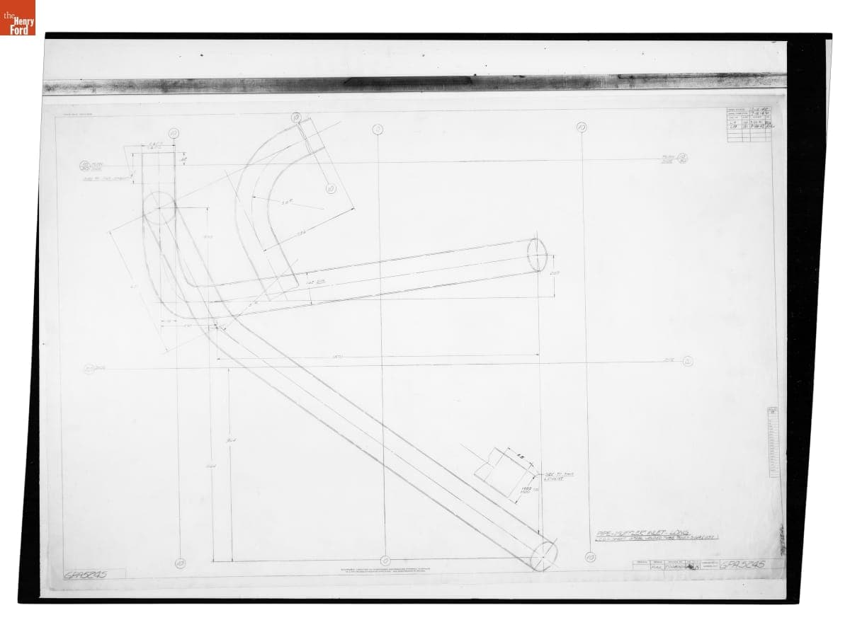 Drawing, "Pipe - Muffler Inlet - Long," Ford GPA, August 20, 1942