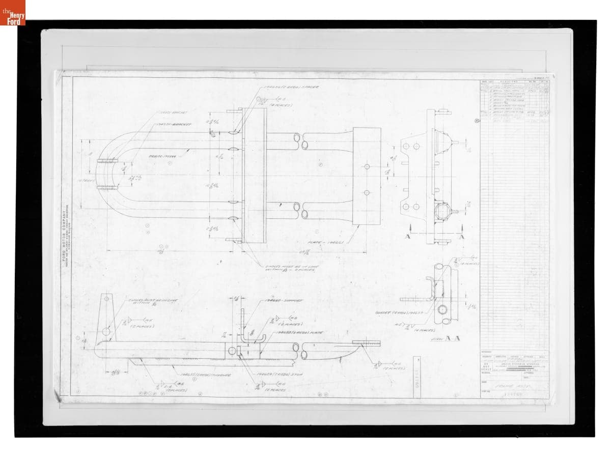 Drawing, "Frame Assy," Dozer Attachment for Ford Tractor, January 12, 1960