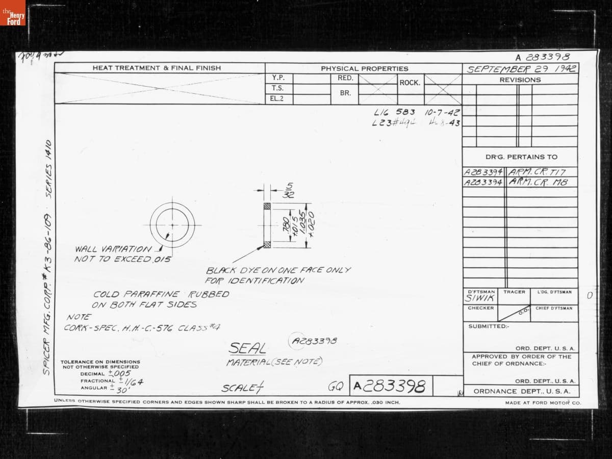 Drawing, "Seal," Ford GPW, April 8, 1943