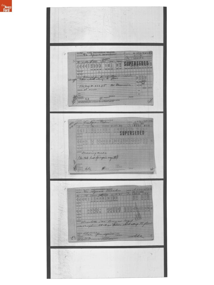 Engineering Release Notes, 11/32 Square Washer, Ford Model A, 1930-1932