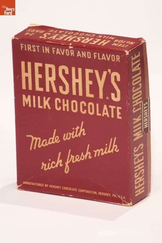 Hershey Milk Chocolate Bars Candy Box, "First in Flavor," 1945-1950