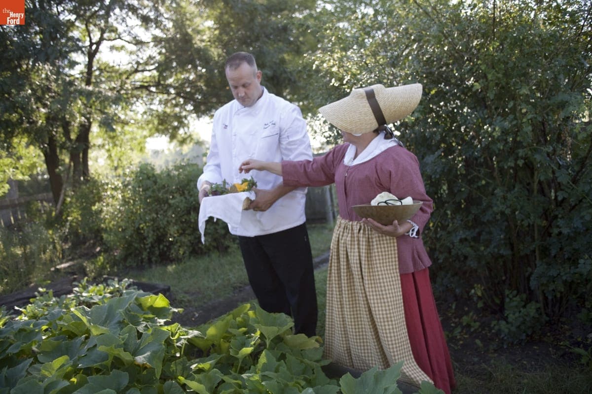 Employees in a Garden in Greenfield Village, August 2006