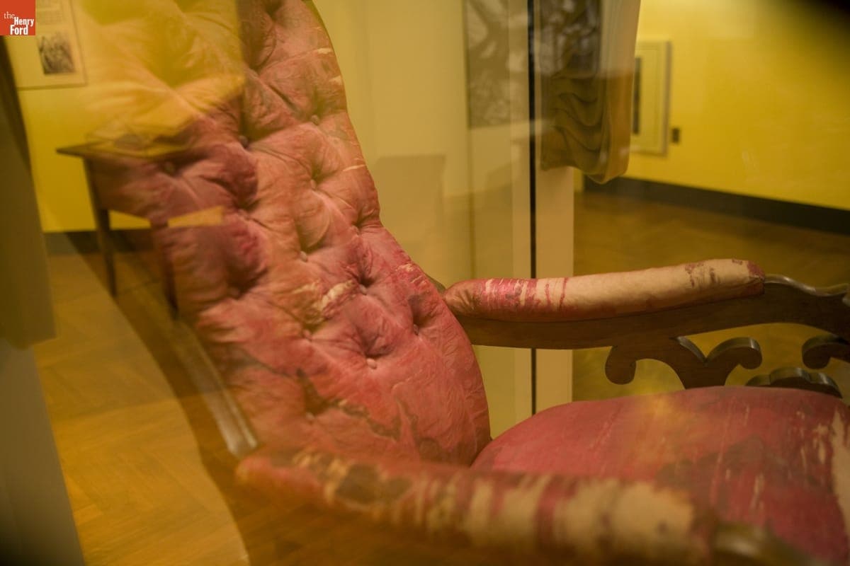 The Chair in Which Abraham Lincoln Was Shot at Ford's Theatre, on Exhibit at Henry Ford Museum, June 2007