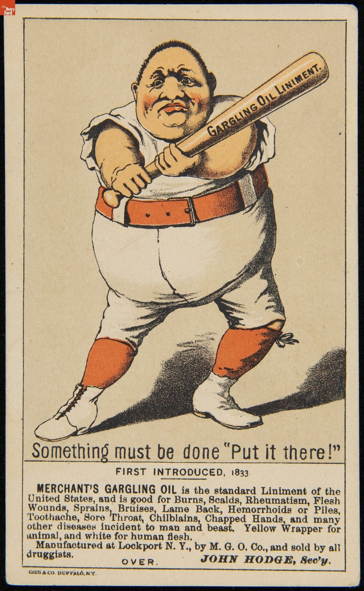 Trade Card for Merchant's Gargling Oil Company, circa 1880