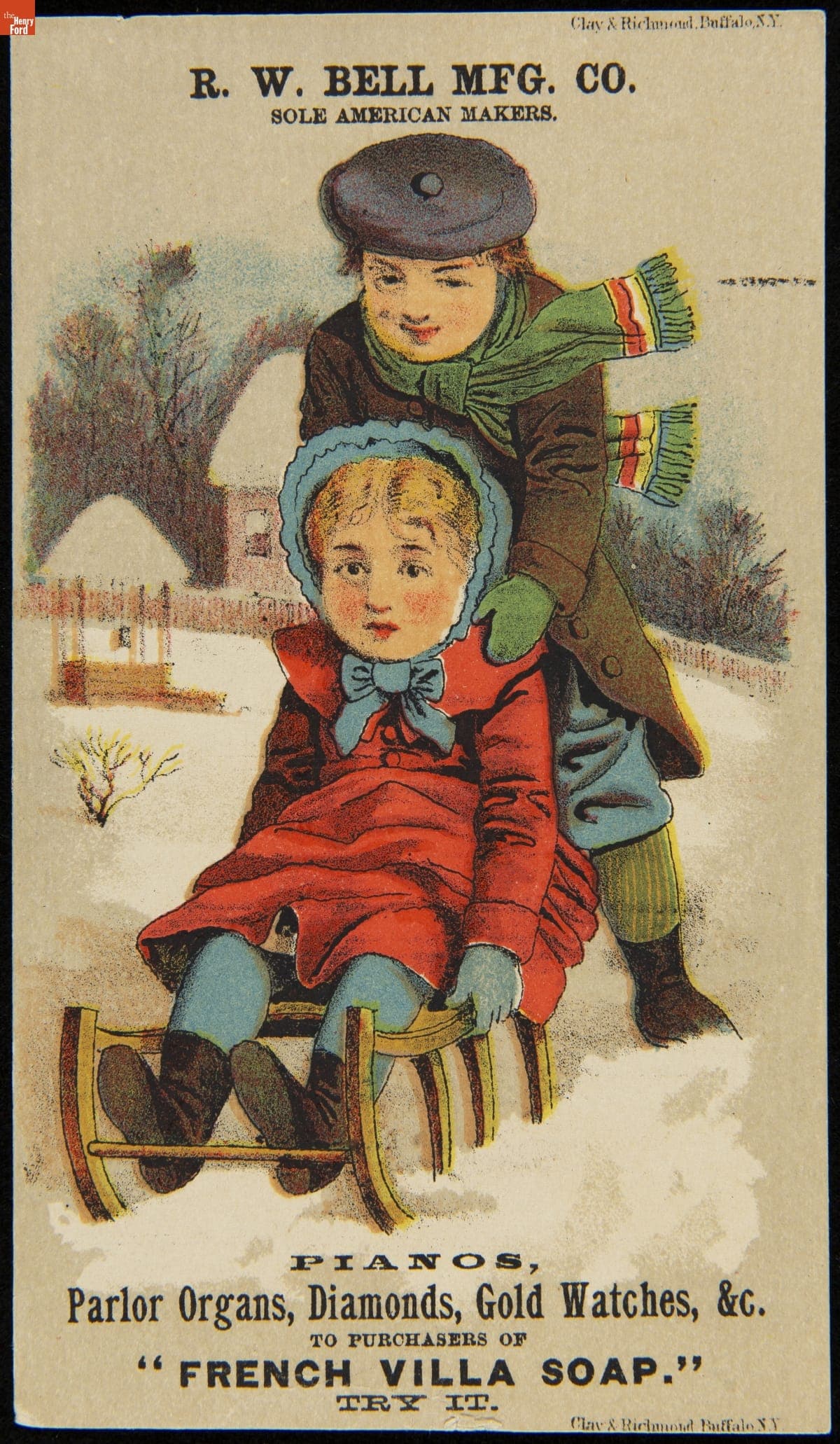 Trade Card for French Villa Soap, R.W. Bell Mfg. Co., 1879-1886