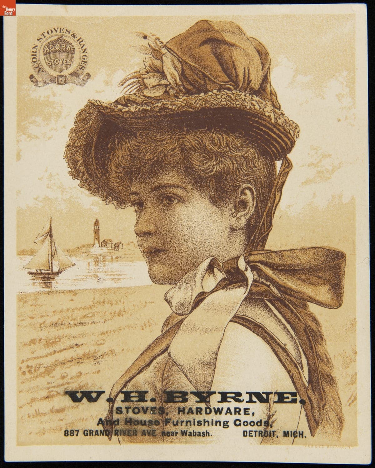 Trade Card for the Magnet Acorn Range, Rathbone, Sard & Co., circa 1891