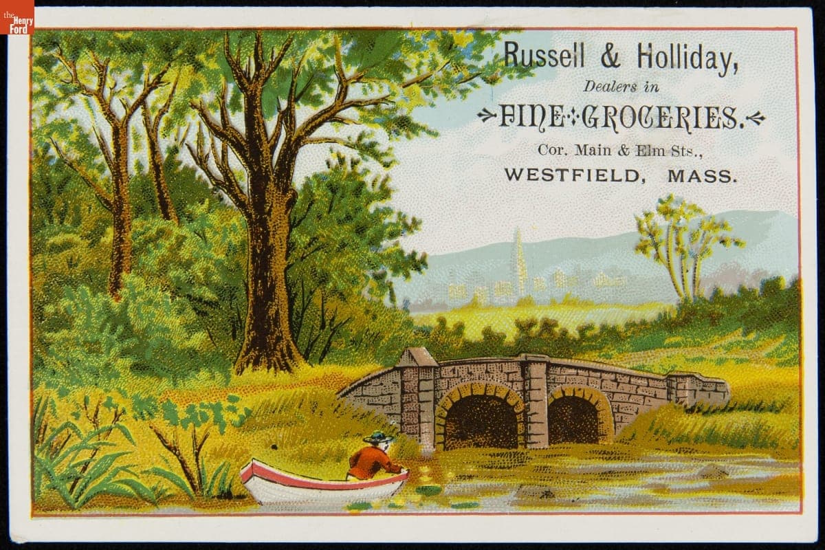 Trade Card for Russell & Holliday, Grocer, 1880-1890