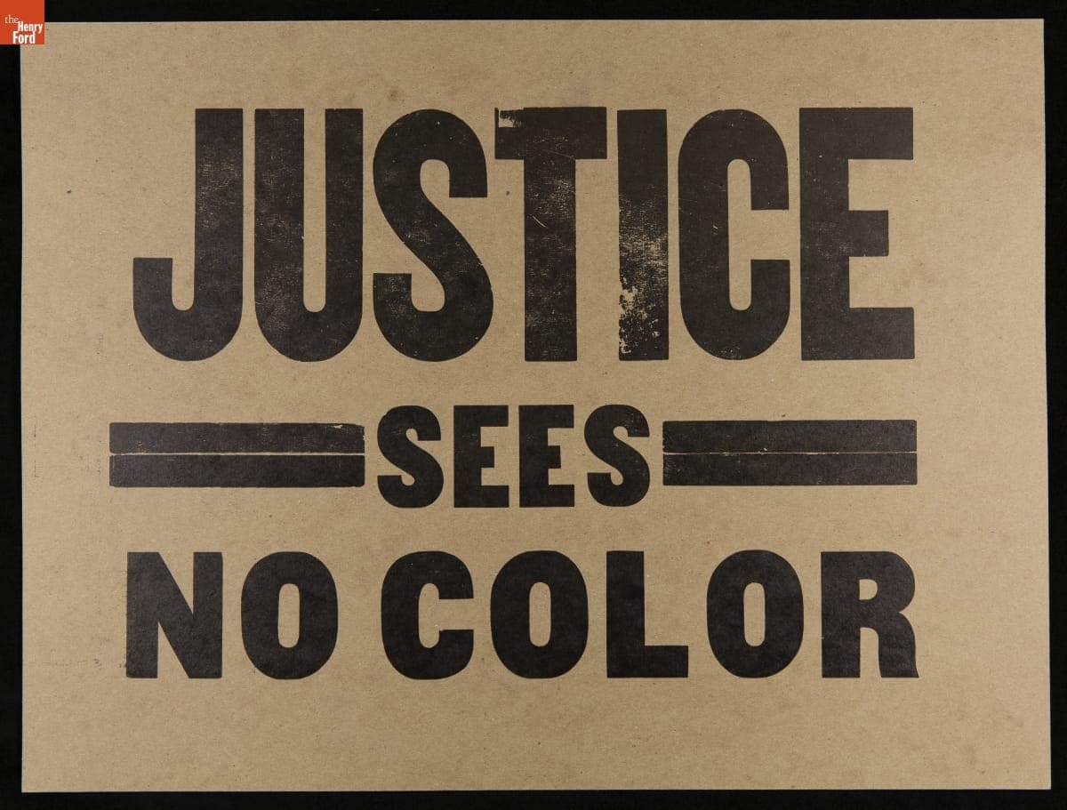 Protest Poster, "Justice Sees No Color," 2020
