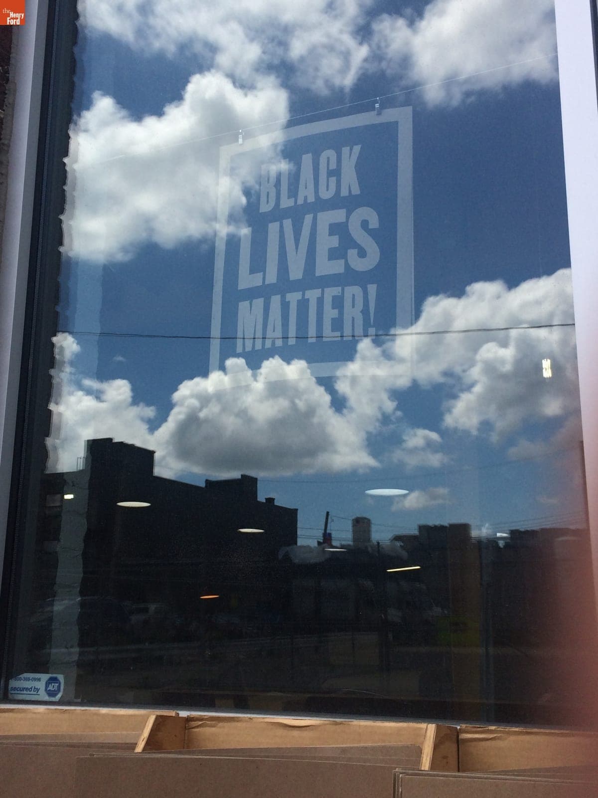 Protest Posters in Signal-Return Letterpress Shop Window, Detroit, Michigan, June 2020