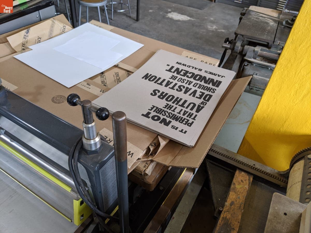 Protest Posters inside Signal-Return Letterpress Shop, Detroit, Michigan, June 2020