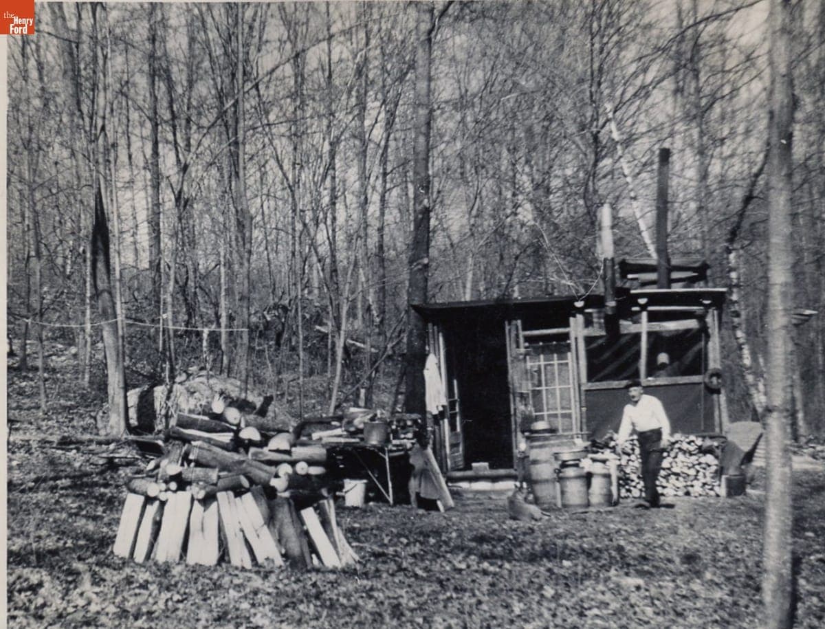 Benny, the "Job Boss," outside the Sugar House at the Kelley Home, Andover, Connecticut, 1959