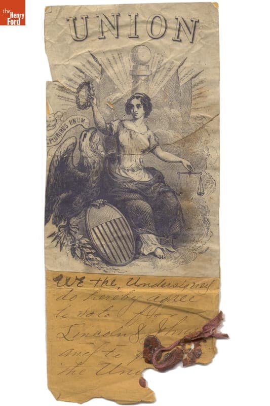 Voter Pledge for the Lincoln-Johnson National Union Party Presidential Ticket, 1864