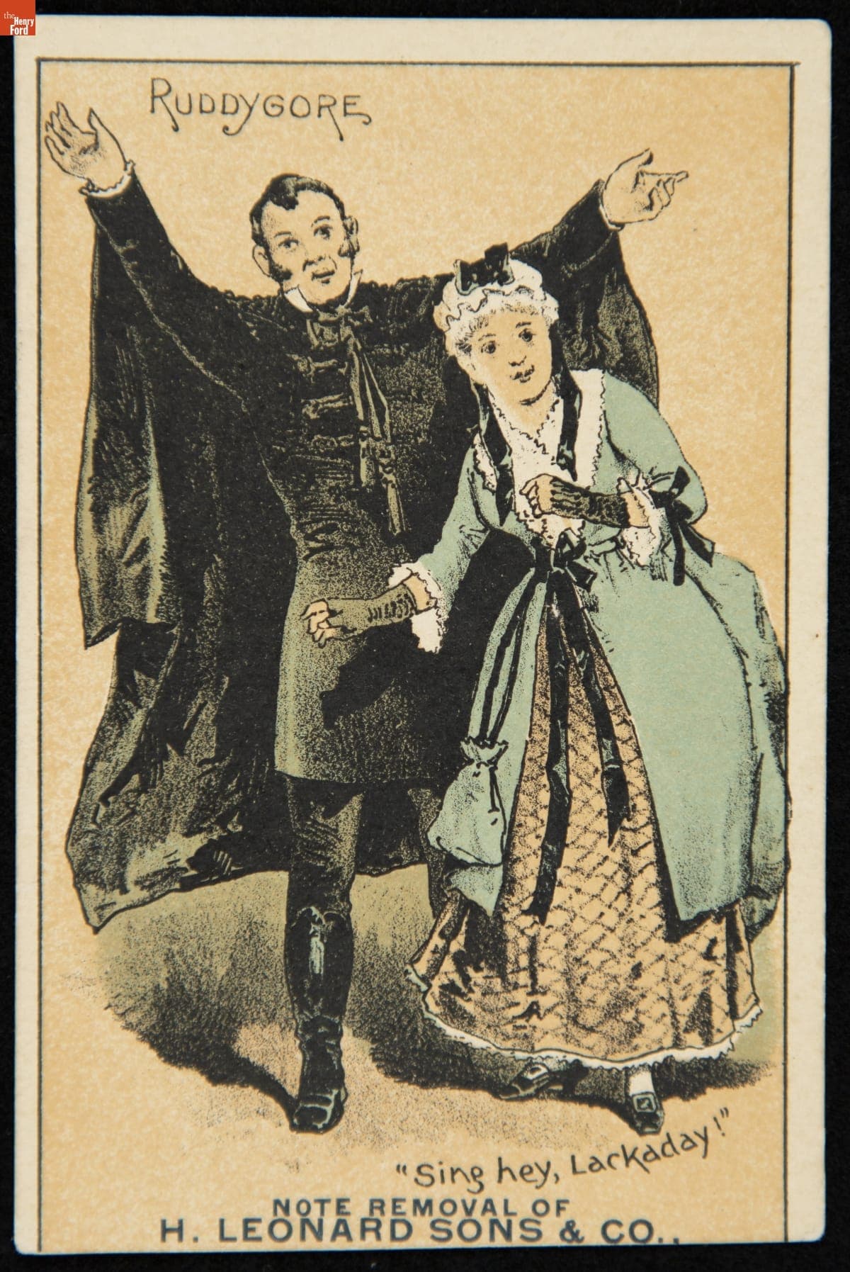 Trade Card for H. Leonard Sons & Co., "Ruddygore...Sing Hey, Lackaday!," circa 1887