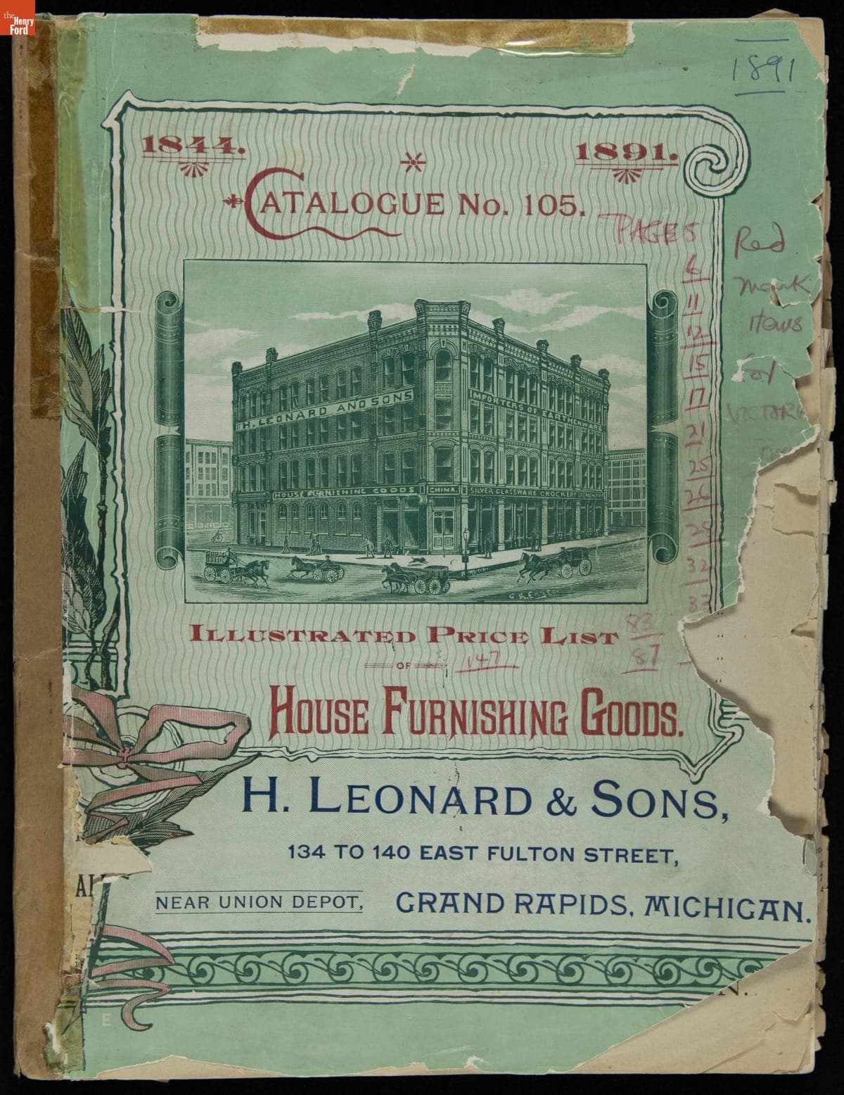 Illustrated Price List of House Furnishing Goods : Catalogue No. 105, H. Leonard & Sons, 1891