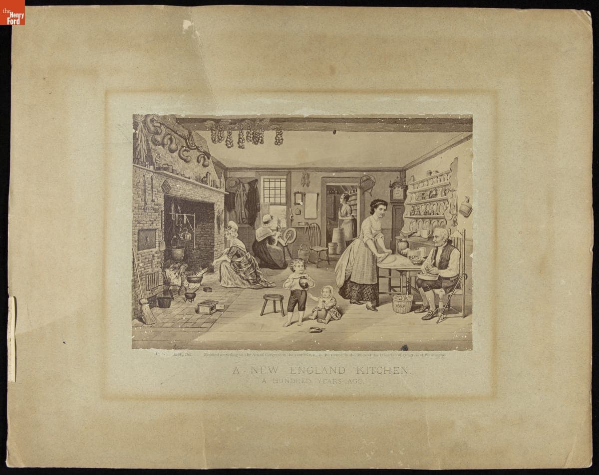 A New England Kitchen a Hundred Years Ago, 1876