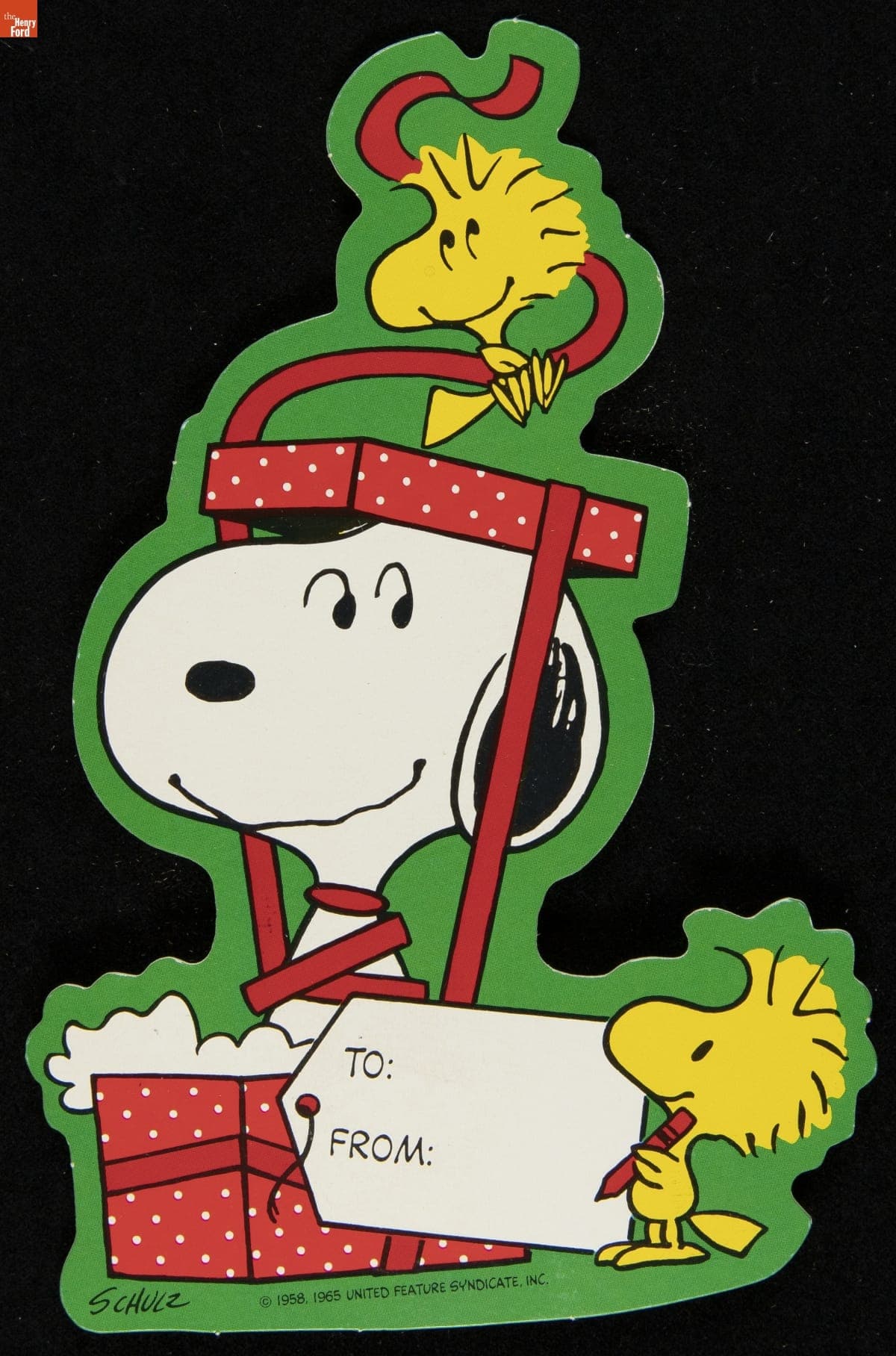 Hallmark Snoopy and Woodstock Christmas Gift Tag, 1977-1982