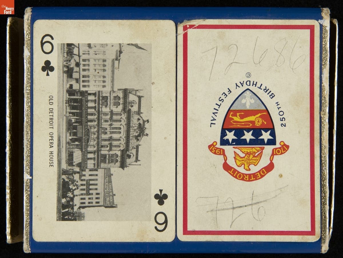 Playing Cards, Commemorating the 250th Anniversary of Detroit, Michigan, 1951