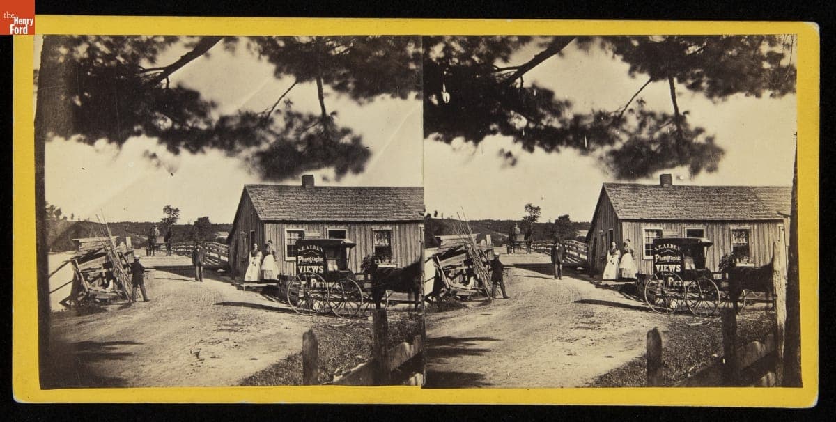Photographer's Wagon by a Toll House at Saratoga Lake, New York, circa 1870