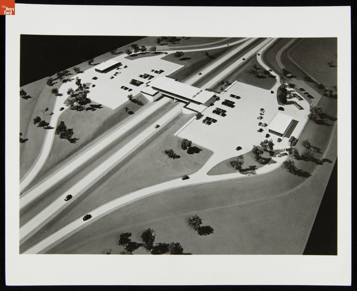 "Top-of-the-Tollway" Dining at the Fred Harvey Restaurant Spanning the Illinois Tollway, circa 1959