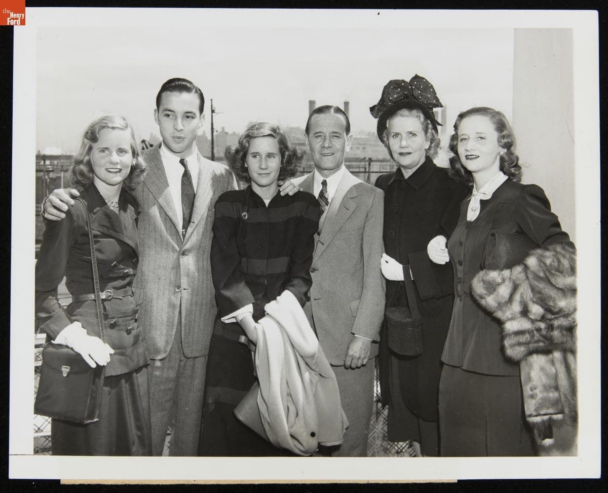 Firestone Family's Return from Europe Prior to Wedding of Martha Firestone and William Clay Ford, June 1947