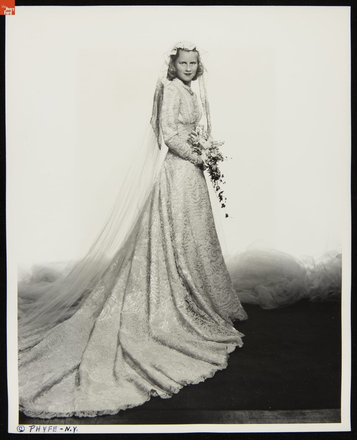 Formal Wedding Portrait of Martha Firestone Ford as Bride, June 21, 1947